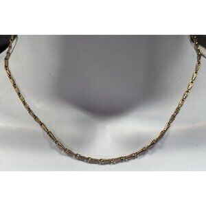 Quirky Vintage Teardrop-Like Gold Tone Chain Necklace